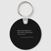 Beste persoon achter mij Sitive Vibes Quote Serif Sleutelhanger (Voorkant)