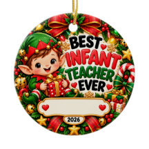 Beste Peuterleraar Ooit Kerst Elf Ornament 20