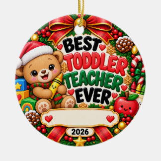 Beste Peuterleraar Ooit Kerstbal 2026 Keramisch Ornament