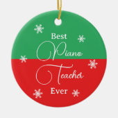 Beste pianoleraar ooit Piano Key Foto Keramisch Ornament (Voorkant)