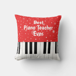 Beste pianoleraar ooit Piano Key Rood Kussen