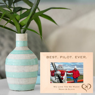 Beste piloot ooit, eenvoudige houten foto, geperso gegraveerde lijstjes