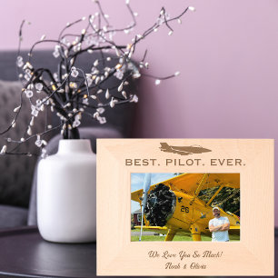 Beste piloot ooit, eenvoudige houten foto, geperso gegraveerde lijstjes