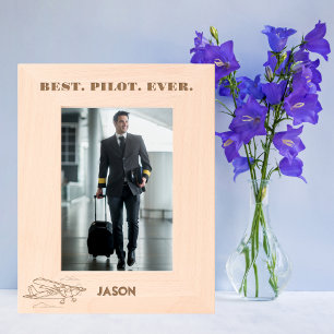 Beste piloot ooit & Vliegtuigwolken, Luchtvaart Cu Gegraveerde Lijstjes