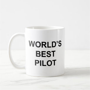 Beste Piloot ter Wereld Grappige Quote met Zwarte Koffiemok