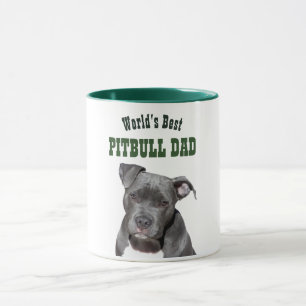 Beste PITBULL DAD - Zwarte Pitty Dog Face Mok