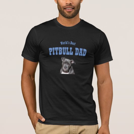 Beste PITBULL DAD - Zwarte Pitty Dog Face T-shirt (Voorkant)