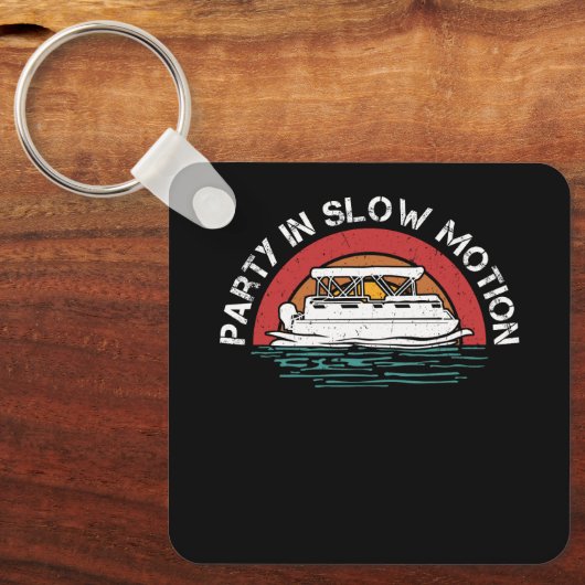 Beste ponton kapitein boot partij in slow motion c sleutelhanger (Voorkant)