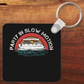Beste ponton kapitein boot partij in slow motion c sleutelhanger (Achterkant)