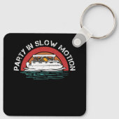Beste ponton kapitein boot partij in slow motion c sleutelhanger (Achterkant)