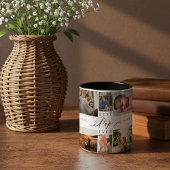 Beste Pop ooit Elegant Script 8 Foto Collage Tweekleurige Koffiemok