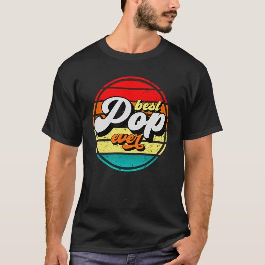 Beste Pop ooit Vaderdag Opa Retro  C T-shirt (Voorkant)