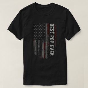 Beste Pop ooit van ons Flag Grandpa Fathers Day Gi T-shirt