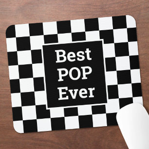 Beste Pop Ooit Zwart Wit Geruit Patroon Muismat