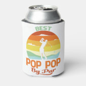 Beste Pop Pop door Par Vaderdag Golf Shirt Gift Blikjeskoeler (Blikje Achterkant)