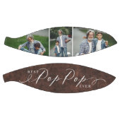 Beste Pop Pop Ooit Leather Vaderdag Foto Gift Basketbal (Panelen)