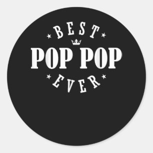Beste Pop Pop ooit ontwerp - Pop Pop Ronde Sticker