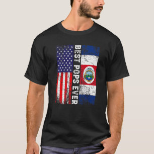 Beste Poppen ooit Vaderdag Costa Rica US Flag T-shirt