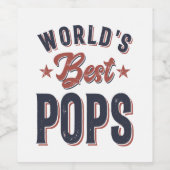 Beste Poppen ter wereld | vader opa Gift Wijn Etiket (Enkel label)