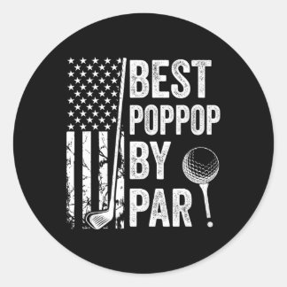 Beste Poppop Door Par Usa Vlag Golf Vaderdag Golfi Ronde Sticker