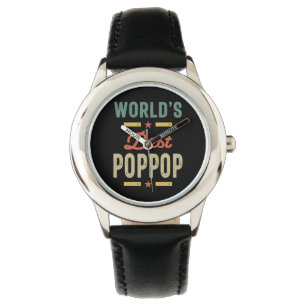 Beste PopPop Father Grandpa Gift van de Mannen wer Horloge
