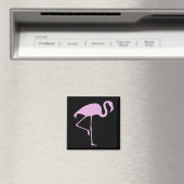 Beste prijs Roze Flamingo Zwart Magneet (Insitu (Vaatwasser))