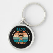 Beste producent - Retro Style Premium Round Sleutelhanger (Voorkant)