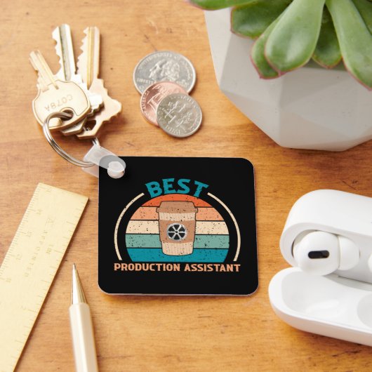 Beste Productieassistent - Retro Style Sleutelhang Sleutelhanger (Bureau)