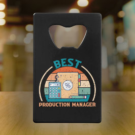 Beste Productiemanager Retro - Film Crew Gift Kredietkaart Flessenopener