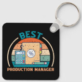 Beste Productiemanager - Retro Style Sleutelhanger (Achterkant)