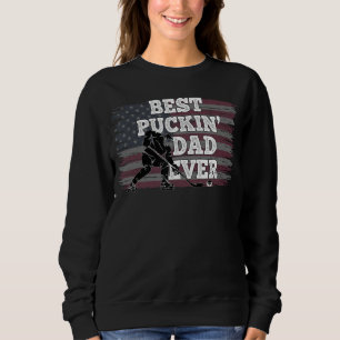 Beste Puckin' Dad Ooit Shirt American Flag Hockey