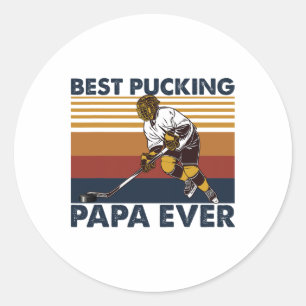 Beste Pucking Papa Ooit Funny Hockey Vader Zegt Ronde Sticker