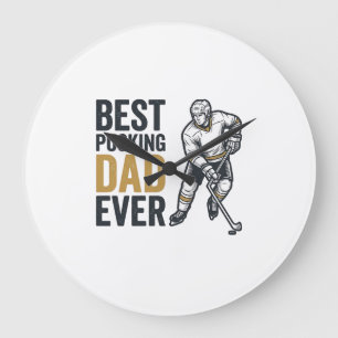 Beste Pucking Papa Ooit Hockey Papa T-shirt Ontwer Grote Klok