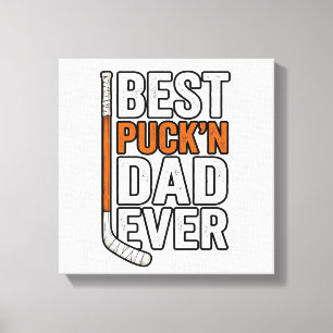 Beste Puck'n Papa Ooit Hockey Vader Vector Design_ Canvas Afdruk