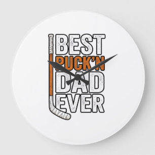 Beste Puck'n Papa Ooit Hockey Vader Vector Design_ Grote Klok
