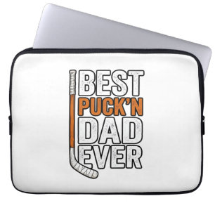 Beste Puck'n Papa Ooit Hockey Vader Vector Design_ Laptop Sleeve