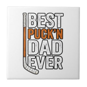 Beste Puck'n Papa Ooit Hockey Vader Vector Design_ Tegeltje