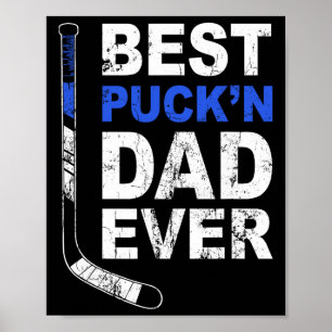Beste Puck'n Papa Ooit T-shirt Mannen Hockey Vader Poster