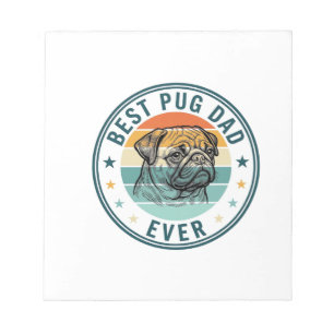 Beste Pug Vader Ooit Vintage Gravure Hond Shirt On Notitieblok