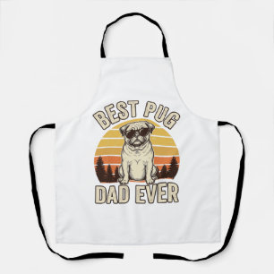 Beste Pug Vader Ooit Vintage Pug T-Shirt Ontwerp_1 Schort