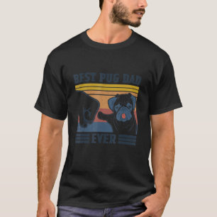 Beste Pug Vader Ooit Vuist Pomp Vintage Stijl T-shirt