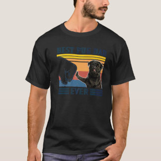 Beste Pug Vader Ooit Zwarte Versie Vintage Vaderda T-shirt