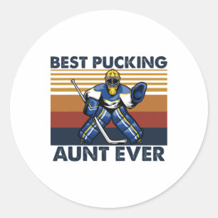 Beste pukkende tante ooit Funny Hockey Tante Spreu Ronde Sticker
