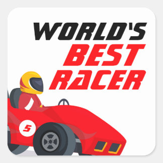 Beste raceracerackautopartij ter wereld vierkante sticker