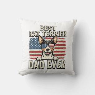 Beste Rat Terrier Vader Ooit Patriottisch Hond Shi Kussen
