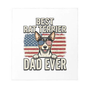 Beste Rat Terrier Vader Ooit Patriottisch Hond Shi Notitieblok