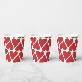 Beste rode harten naadloos decoratief ontwerp papieren bekers