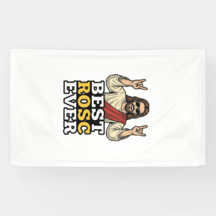 Beste Rosc Ooit Vintage Rock Hand Religieus Shirt_ Spandoek