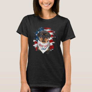 Beste rottweiler Dog Dad Cute Usa Flag Happy Vader T-shirt