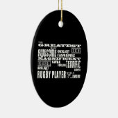 Beste Rugby-spelers met de grootste rugbyspeler Keramisch Ornament (Rechts)